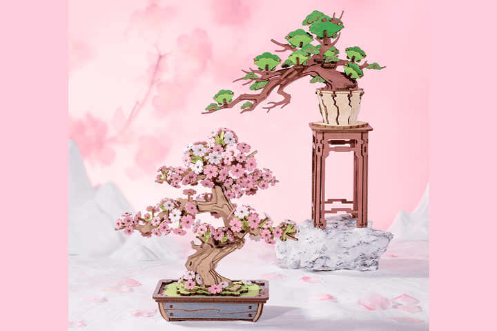 和テイストの盆栽をイメージしたウッドパズルが2種同時登場!