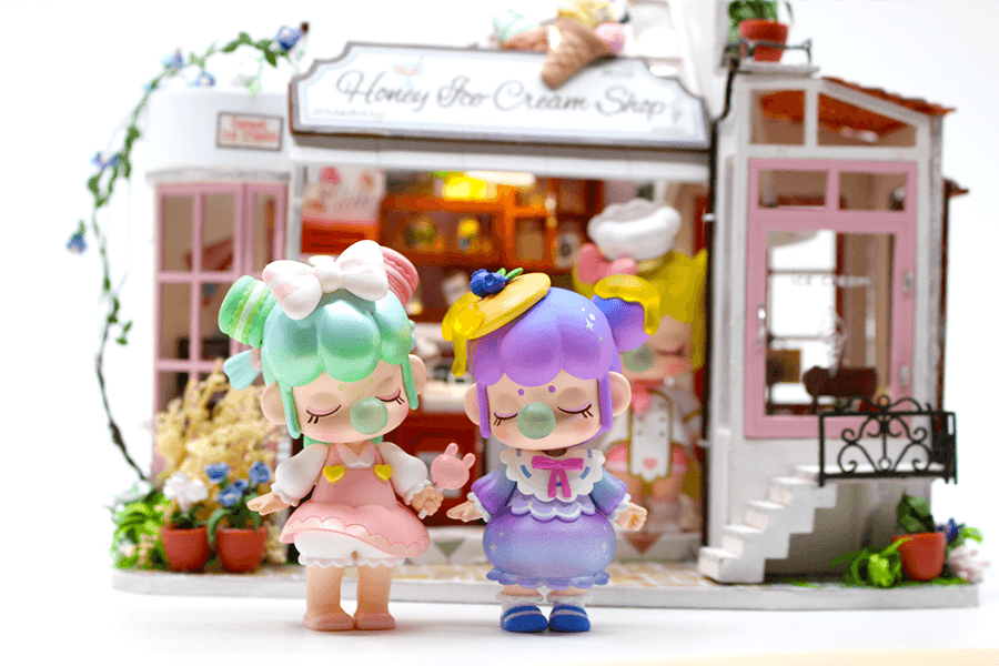 完成品ドールハウス アイスクリームショップ 子供の目線で何が見える？アイスクリームショップの遊び方