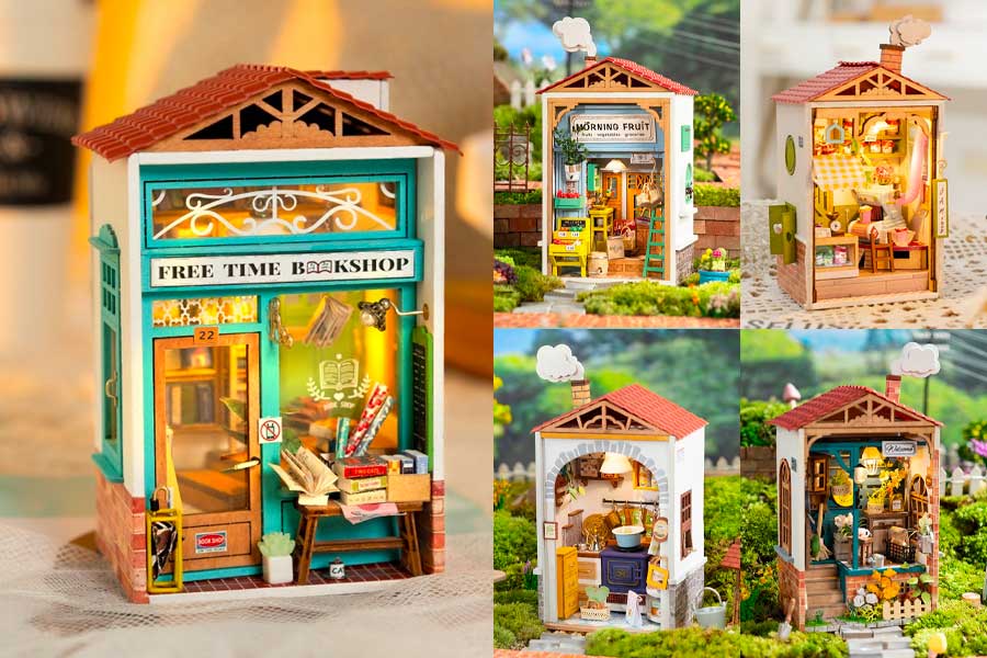 人気のあるお店屋さんモチーフのミニチュアハウスが、ミニサイズで登場！