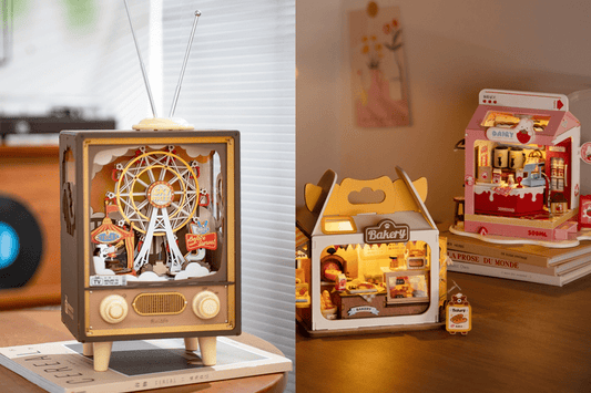 【新商品】光って回って音楽が流れるパズルと、コンセプトのかわいいミニチュアハウスが仲間入り！ - つくるんです公式