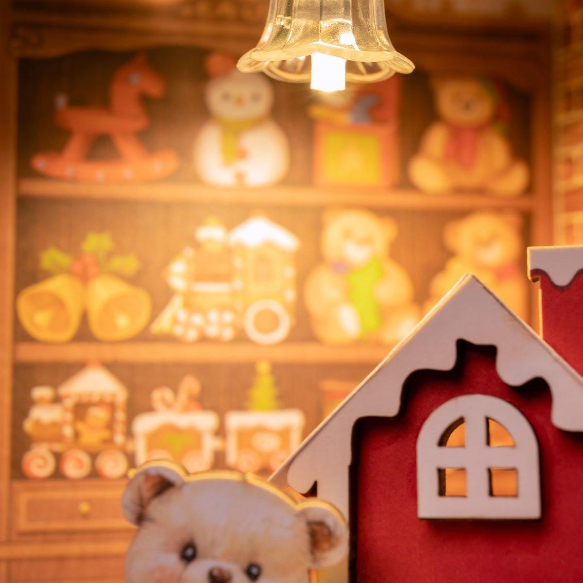 ハンドメイド★ミニチュアドールハウス★サンタさんの山小屋★完成品 DP006 サンタのトイショップ