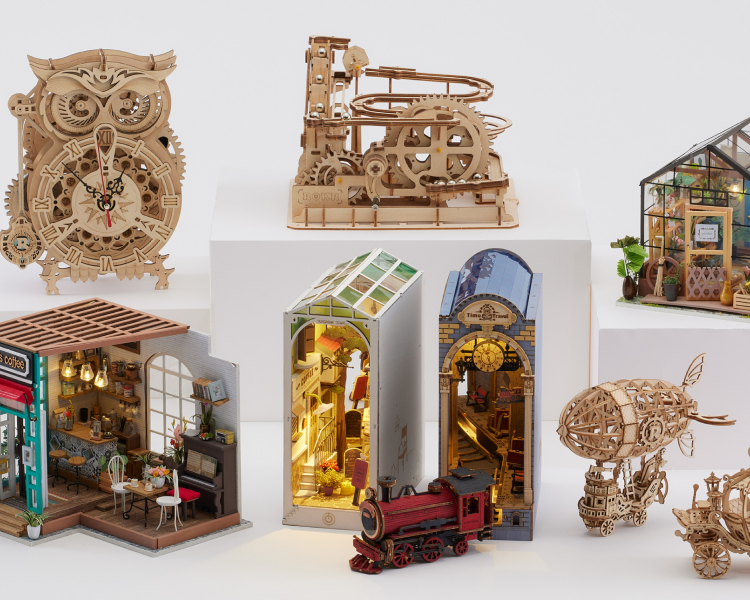 oQパズルゲーム木製3dパズル手作りDIYパズルバイク 立体パズル 木製 ウッド 3d パズル DIY 手つくりキット